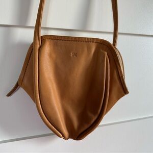 OAK NYC Carmel Tan Leather Crossbody Shoulder Bag